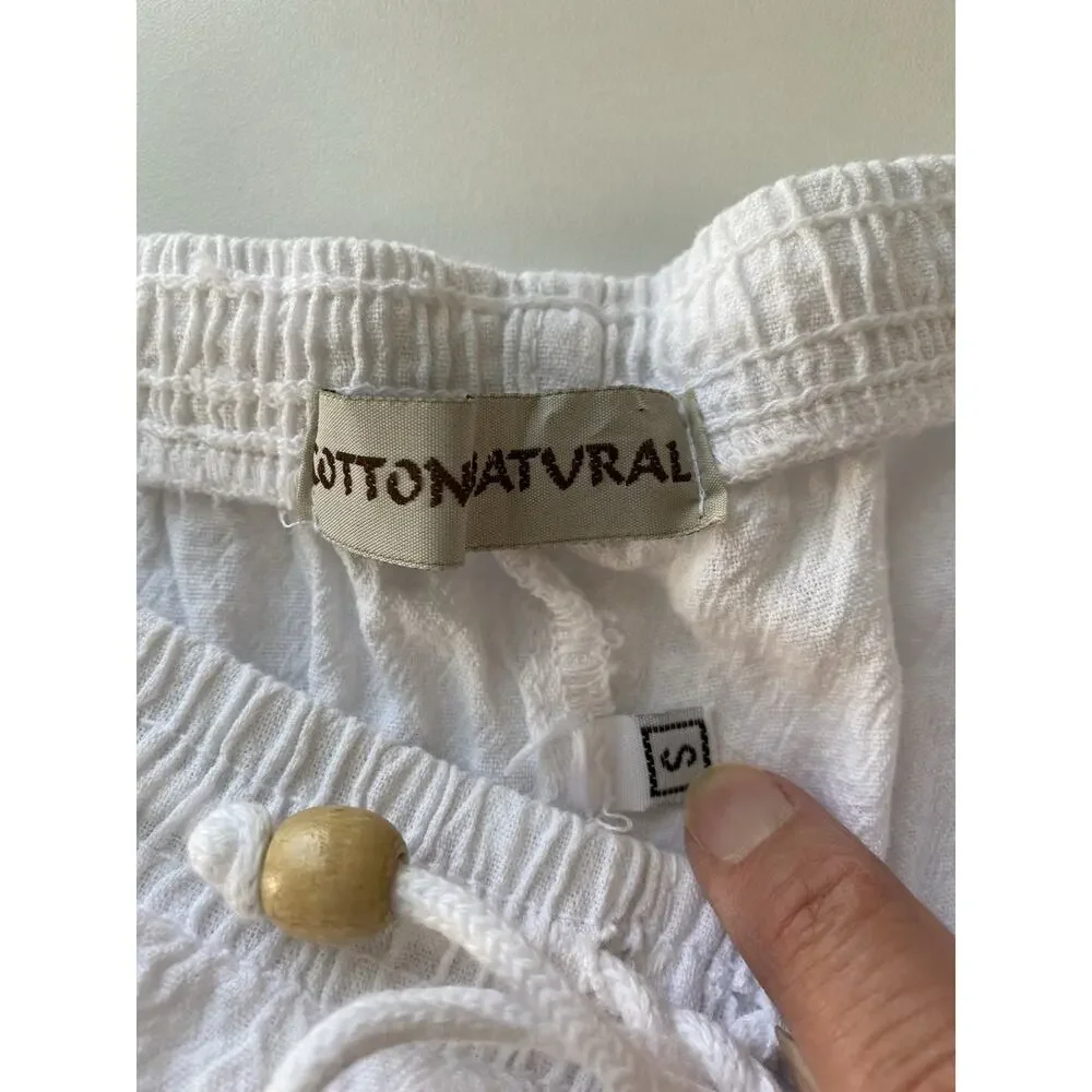 Cotton Natural The Brand Cancun Shorts White Size S Beach Casual Vacation